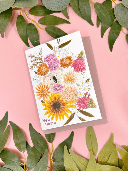 Botanical Koala New Home Card