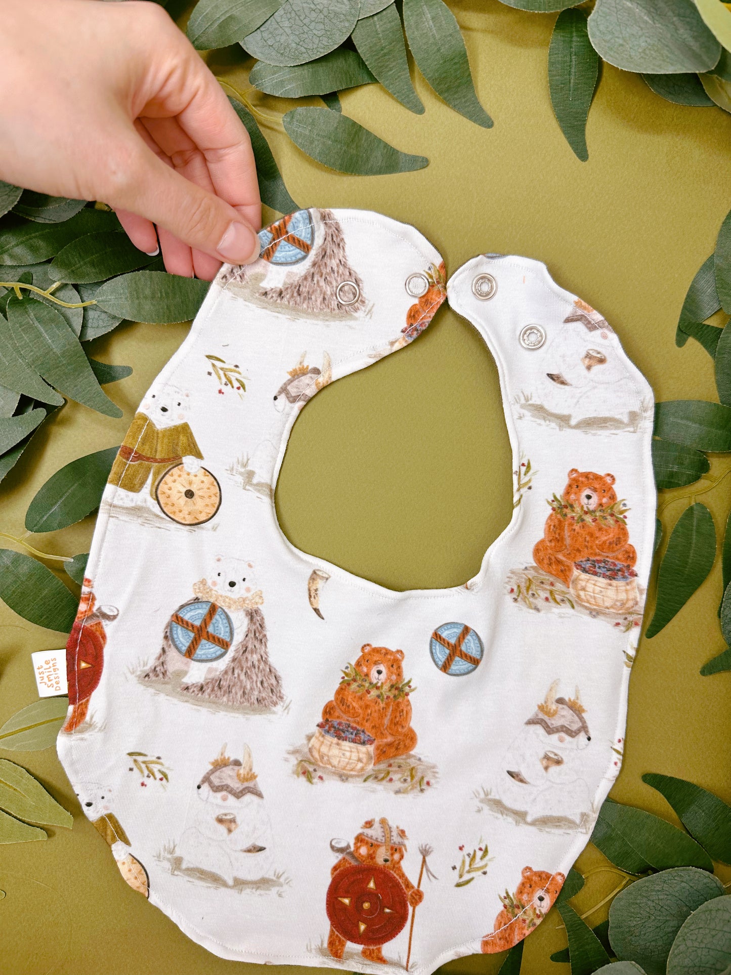 Viking Bear Bib - Rounded