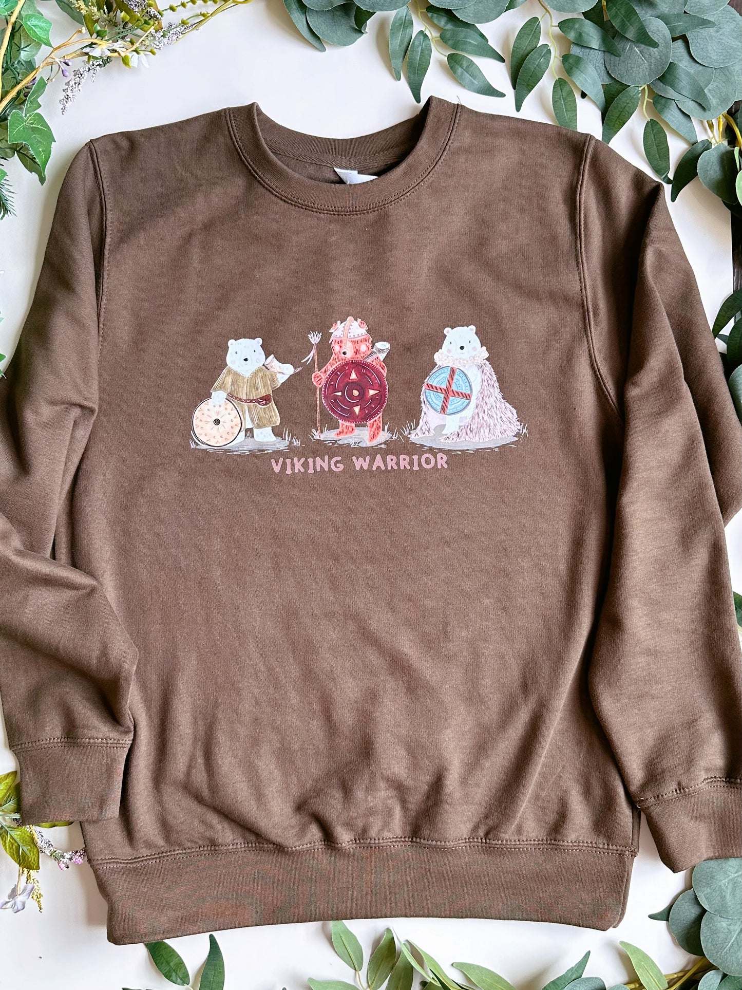 Warrior Viking Bear Graphic Sweatshirt - ADULT