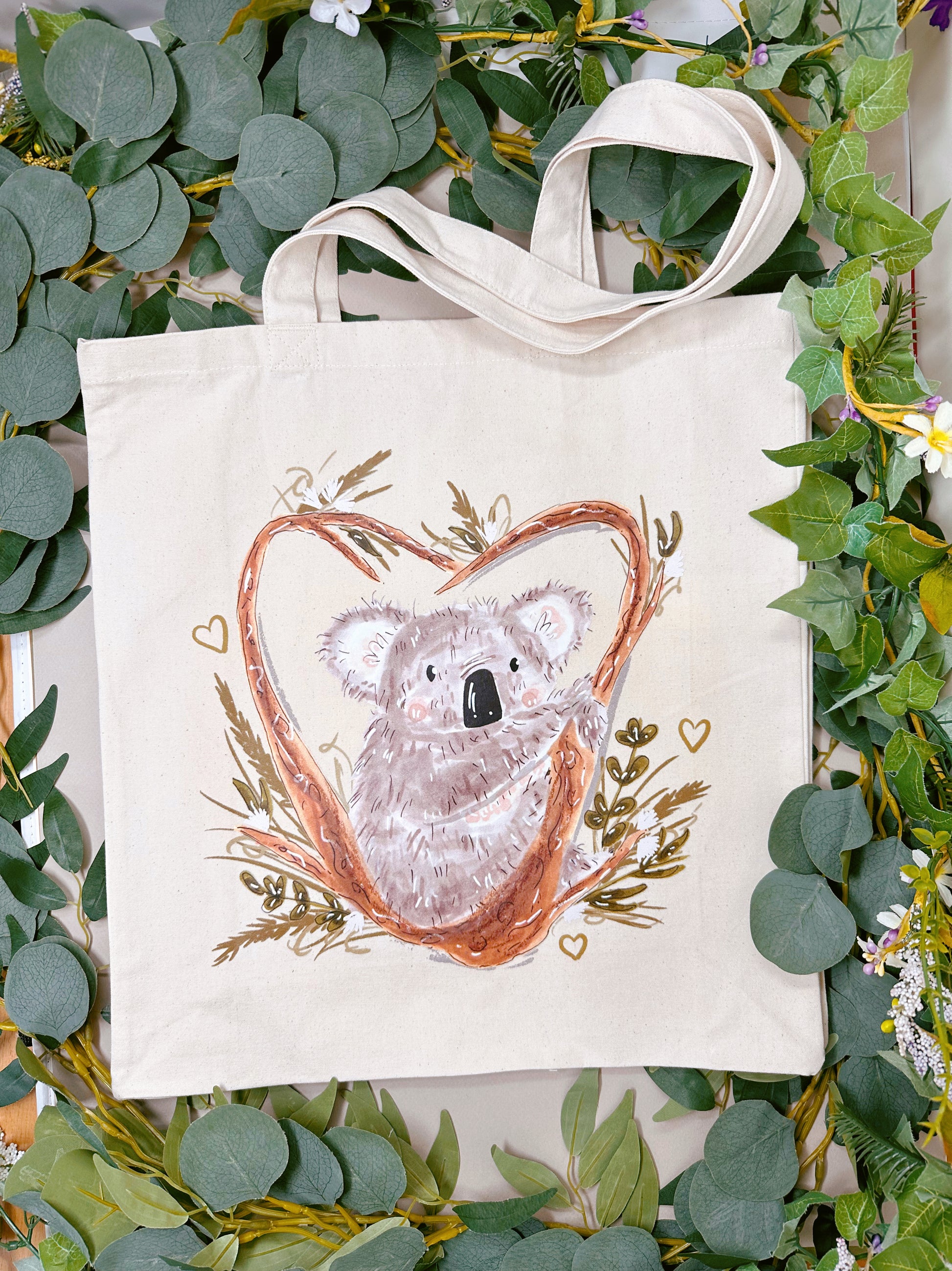 Koala heart large tote bag