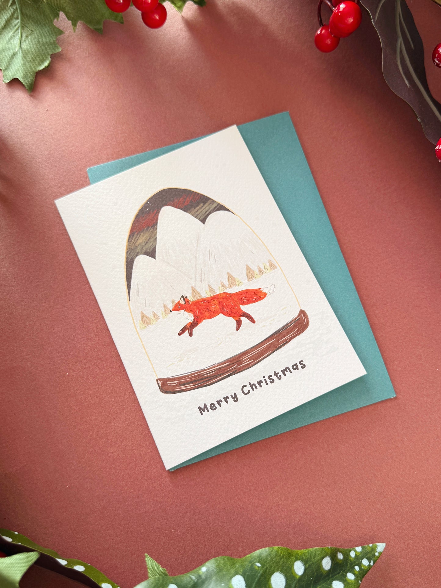 Fox Globe Christmas Card