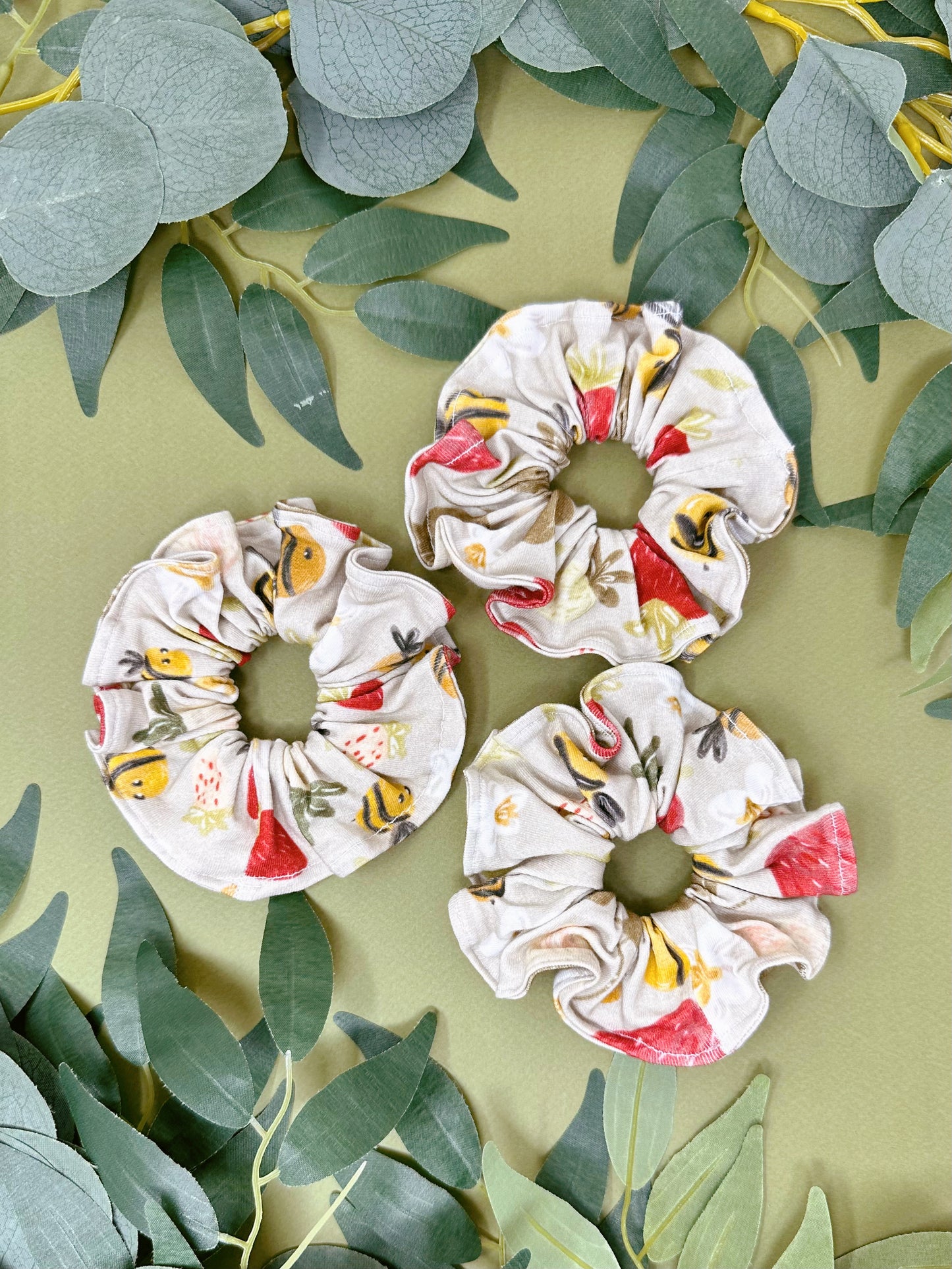 Strawberry Bee Scrunchy