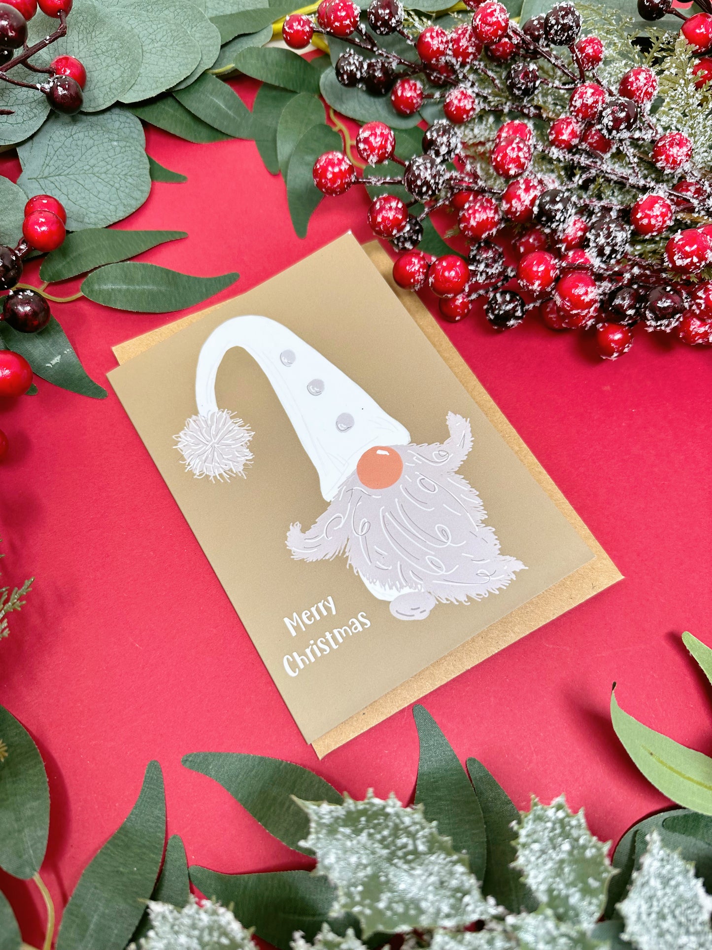 Gonk Christmas Card - white