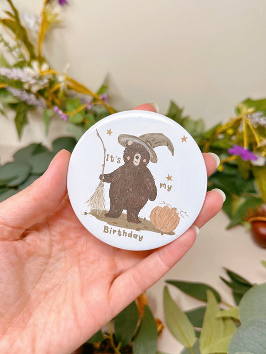 Witch Bear Birthday Badge