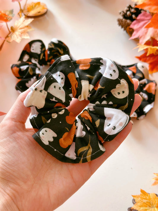 Pumpkin ghost scrunchy