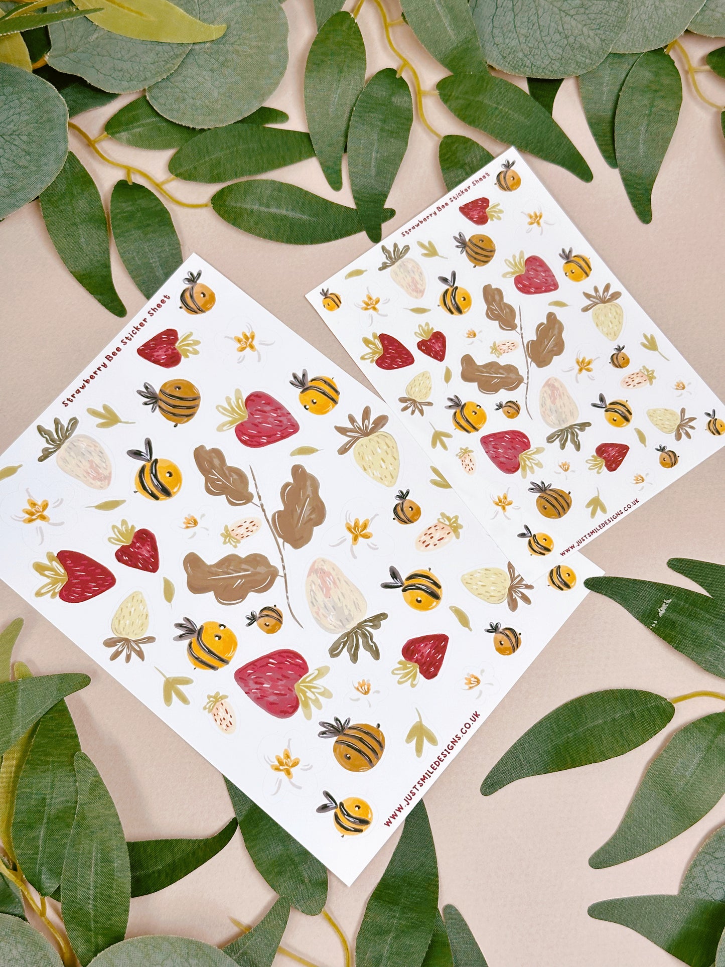 Strawberry Bee Sticker Sheet