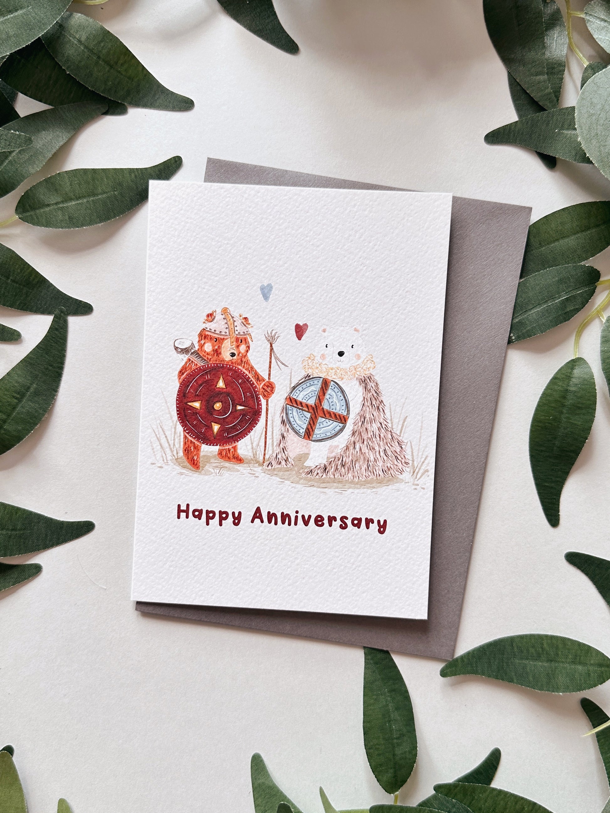 Viking bears wedding anniversary card
