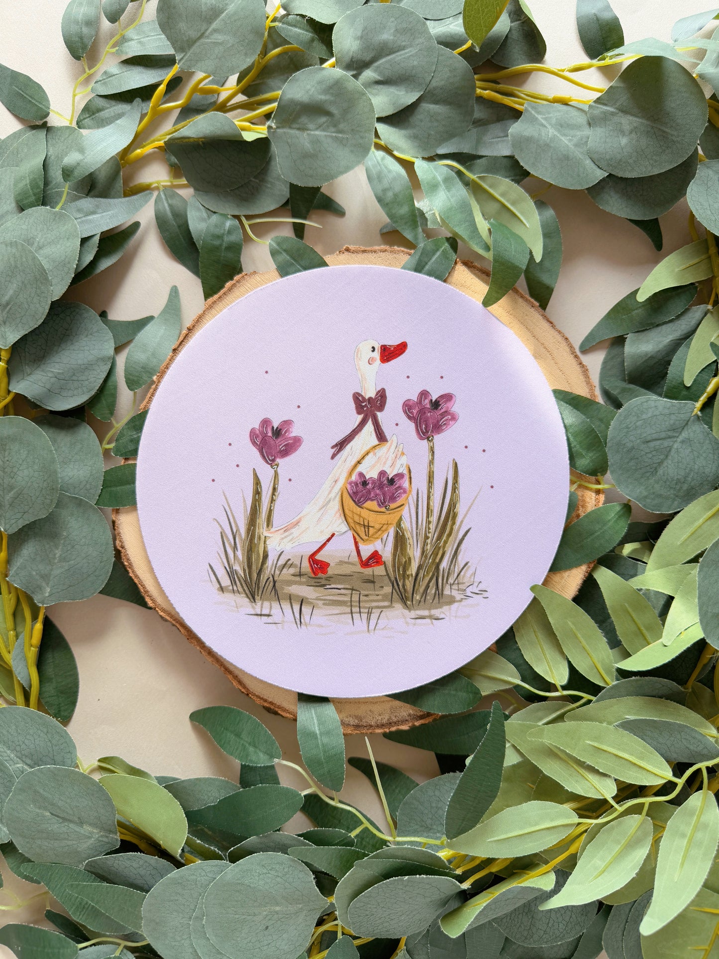 Purple Flower Duck Mousemat