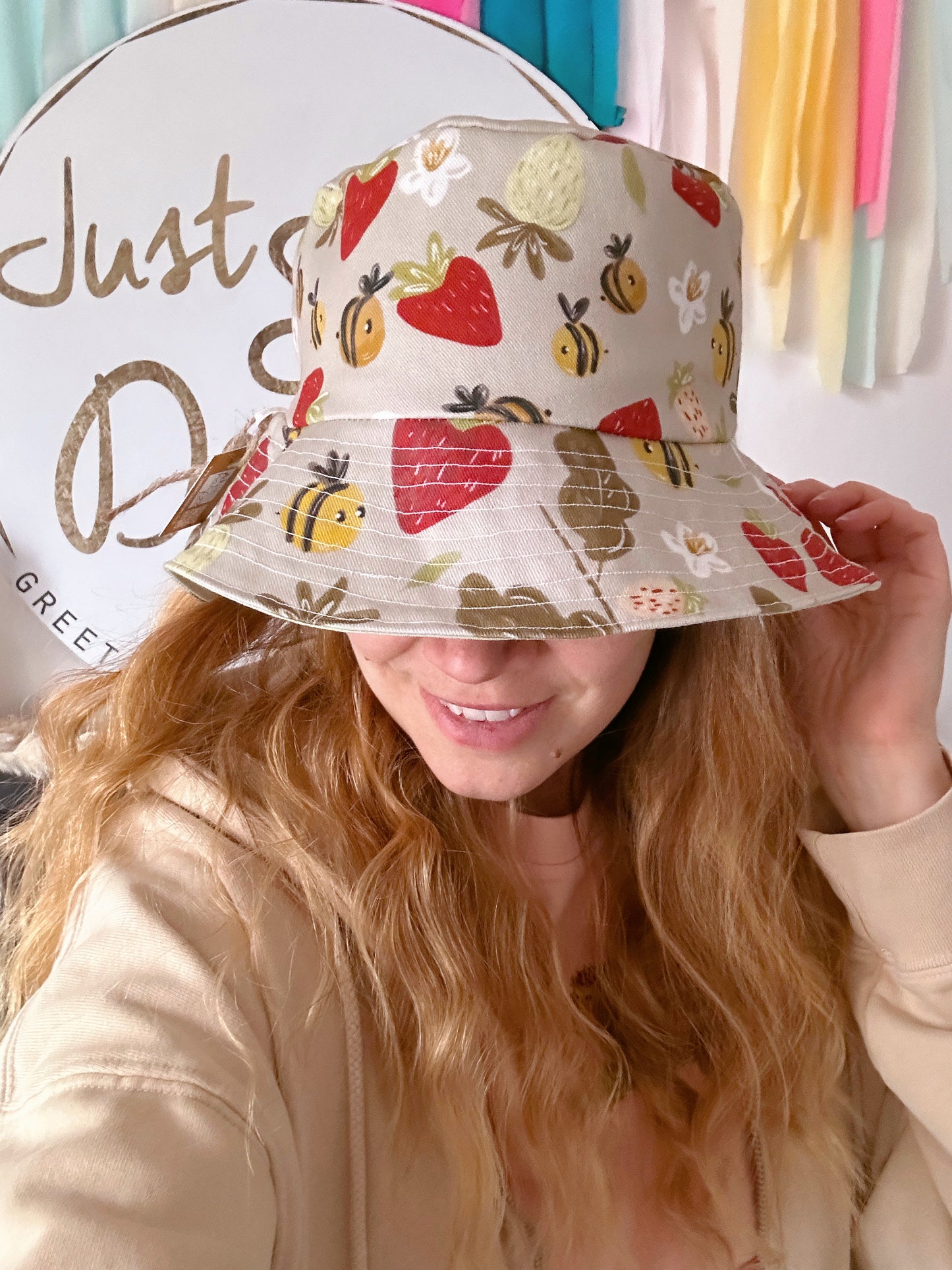 Strawberry Bee Bucket Hat - Adult & Child Sizing
