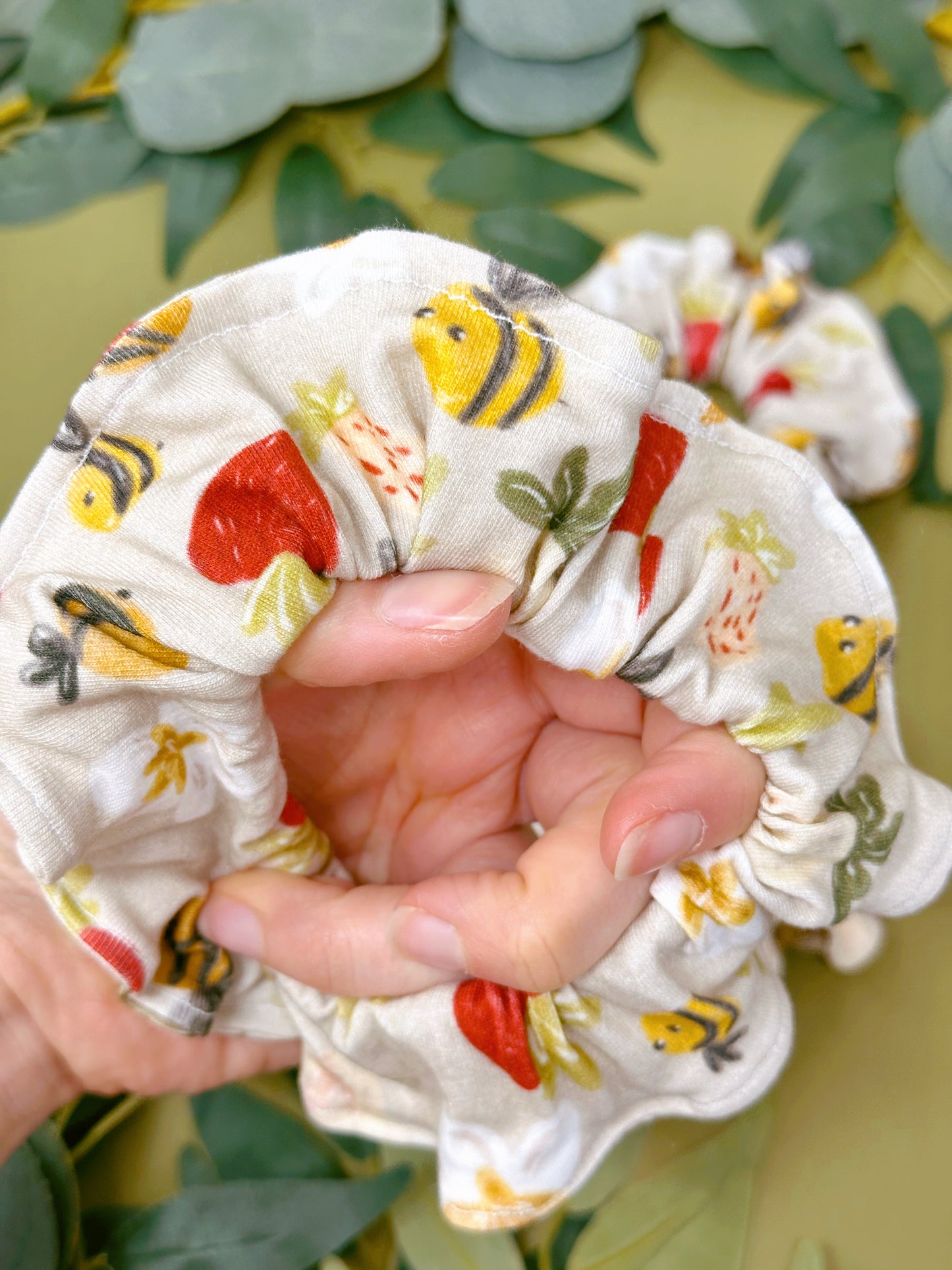 Strawberry Bee Scrunchy