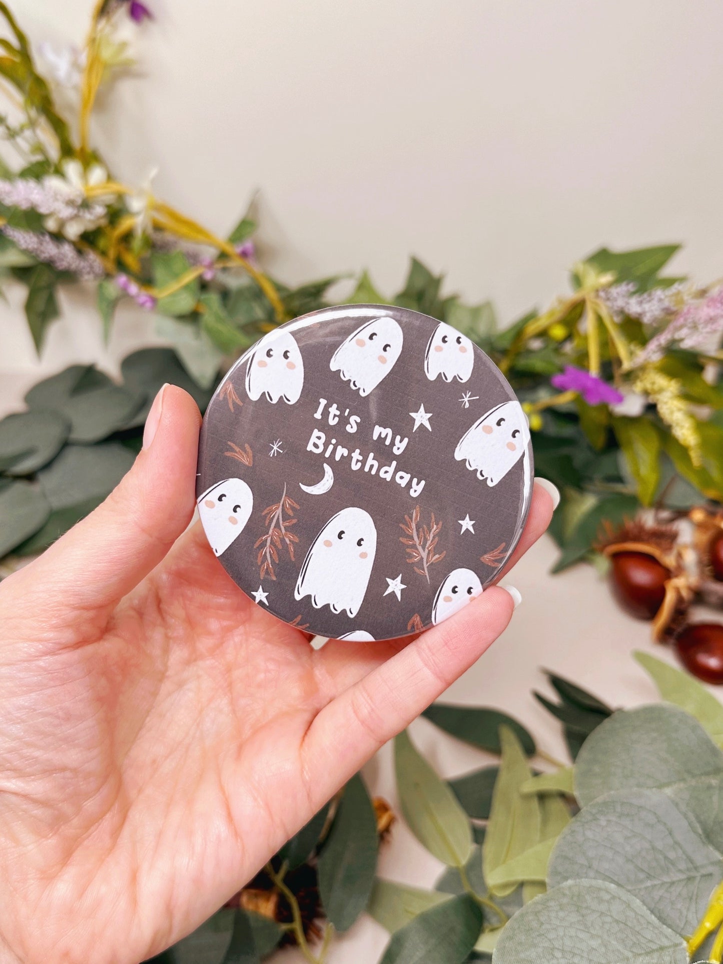 Spooky Ghost Birthday Badge
