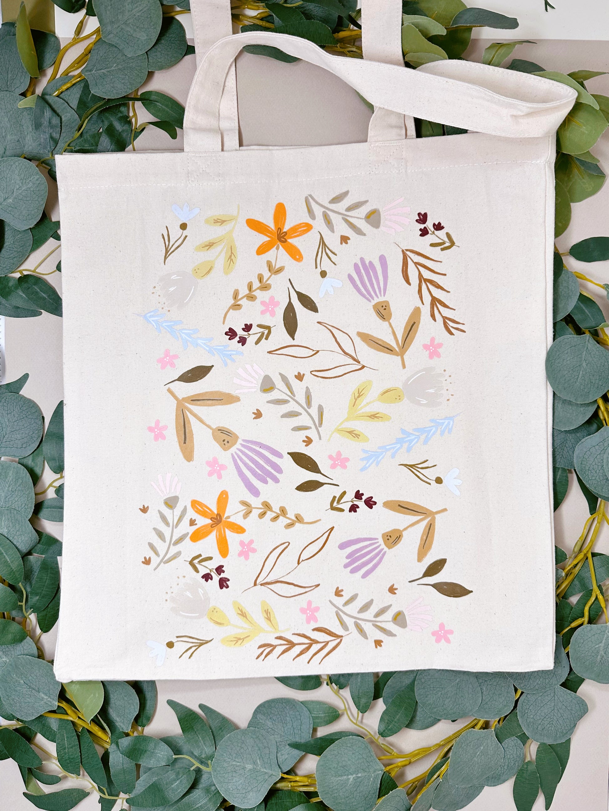 Floral large tote bag