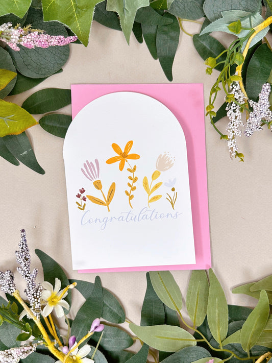 Floral congratulations card