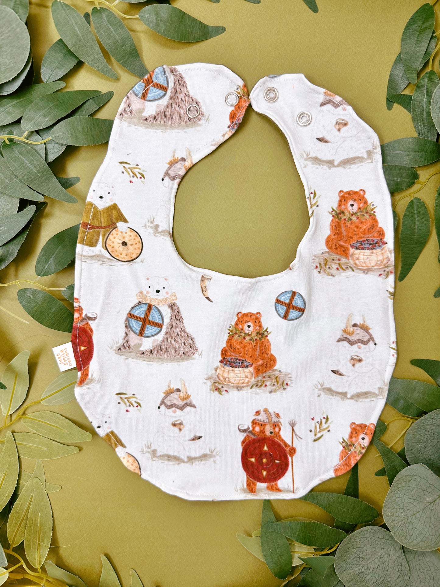 Viking Bear Bib - Rounded