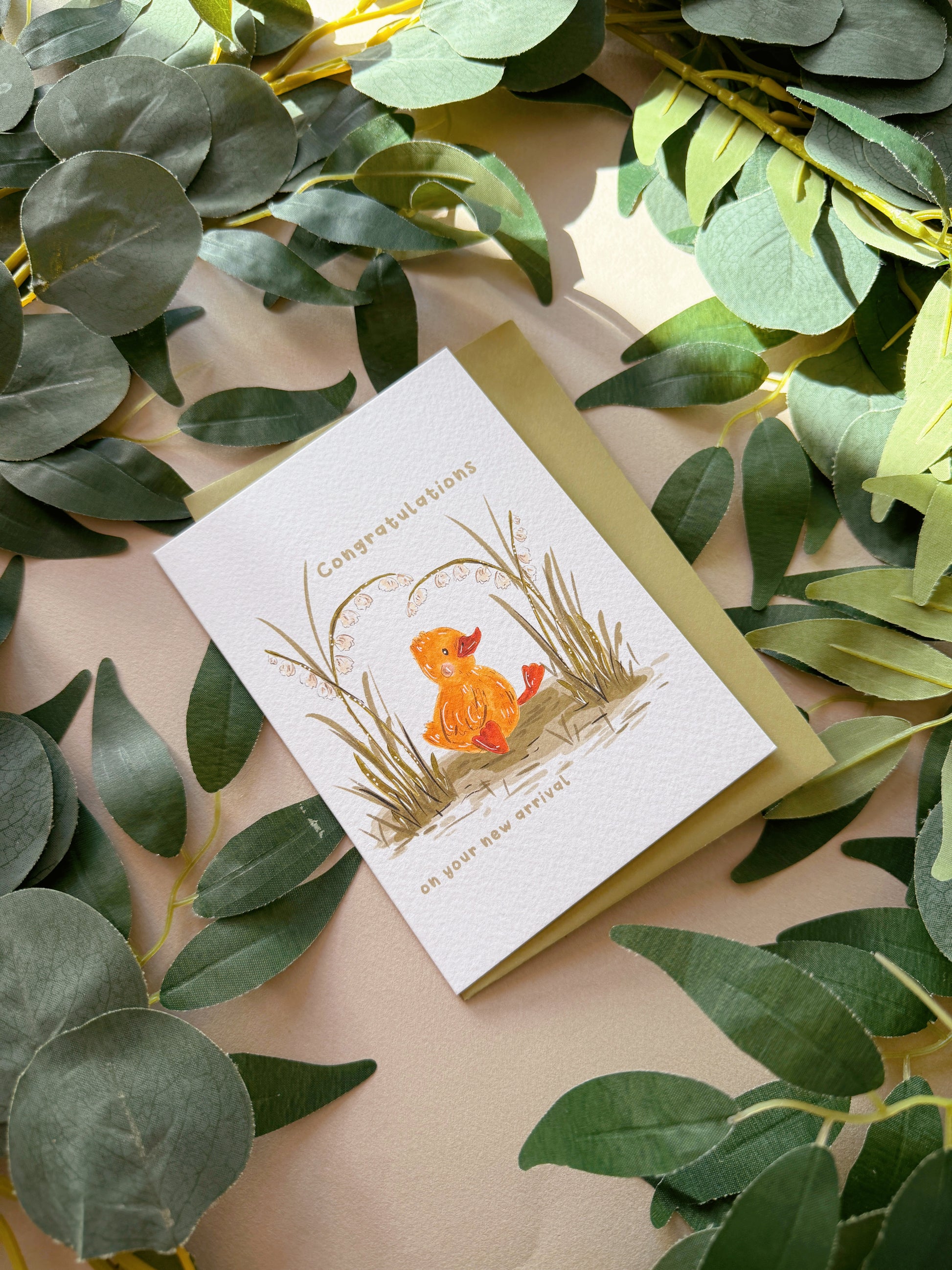 Duckling new baby card