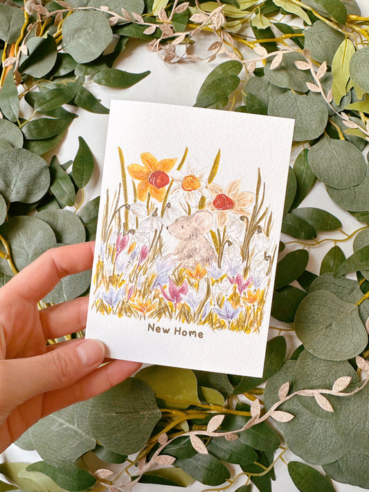 Garden Mouse New Home Card