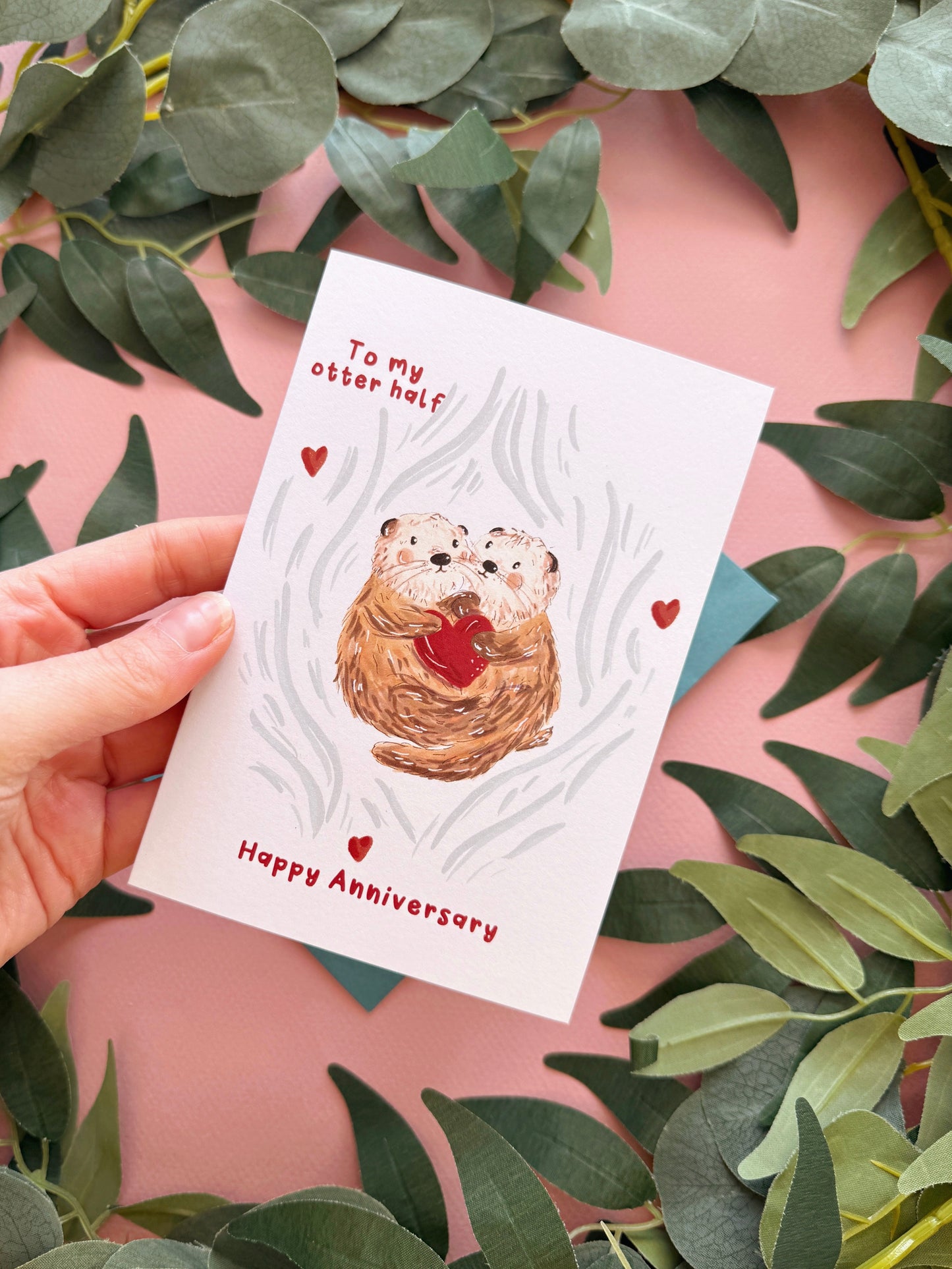 Otter anniversary card