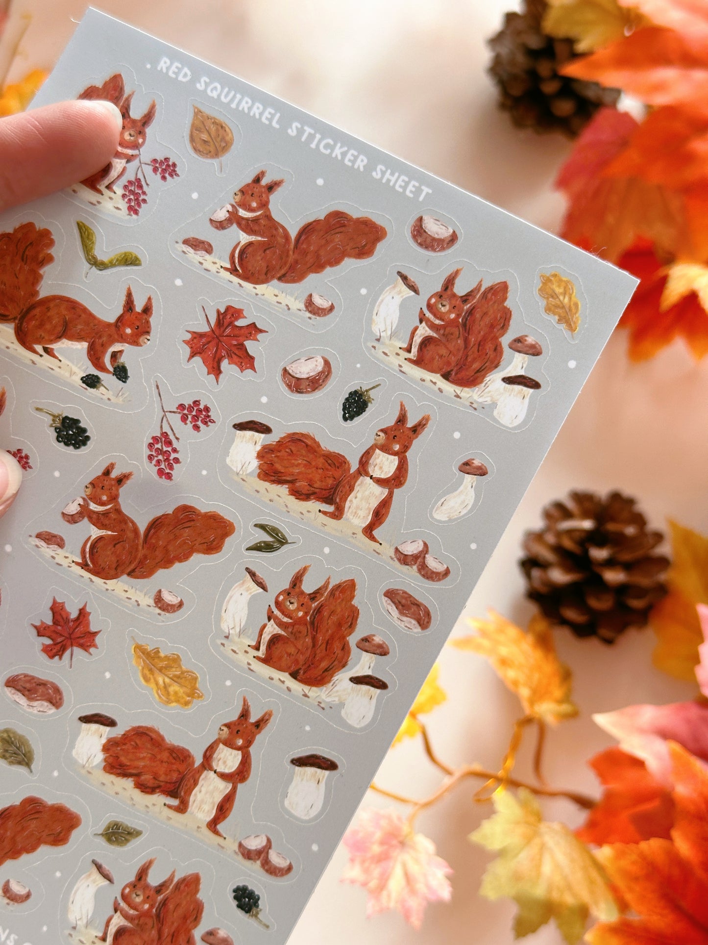 Autumn Squirrel Sticker Sheet