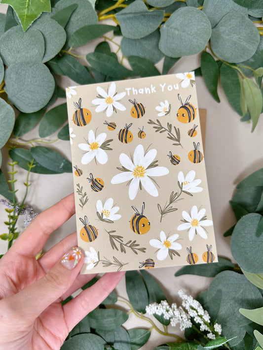 Daisy Bee Thank You Card