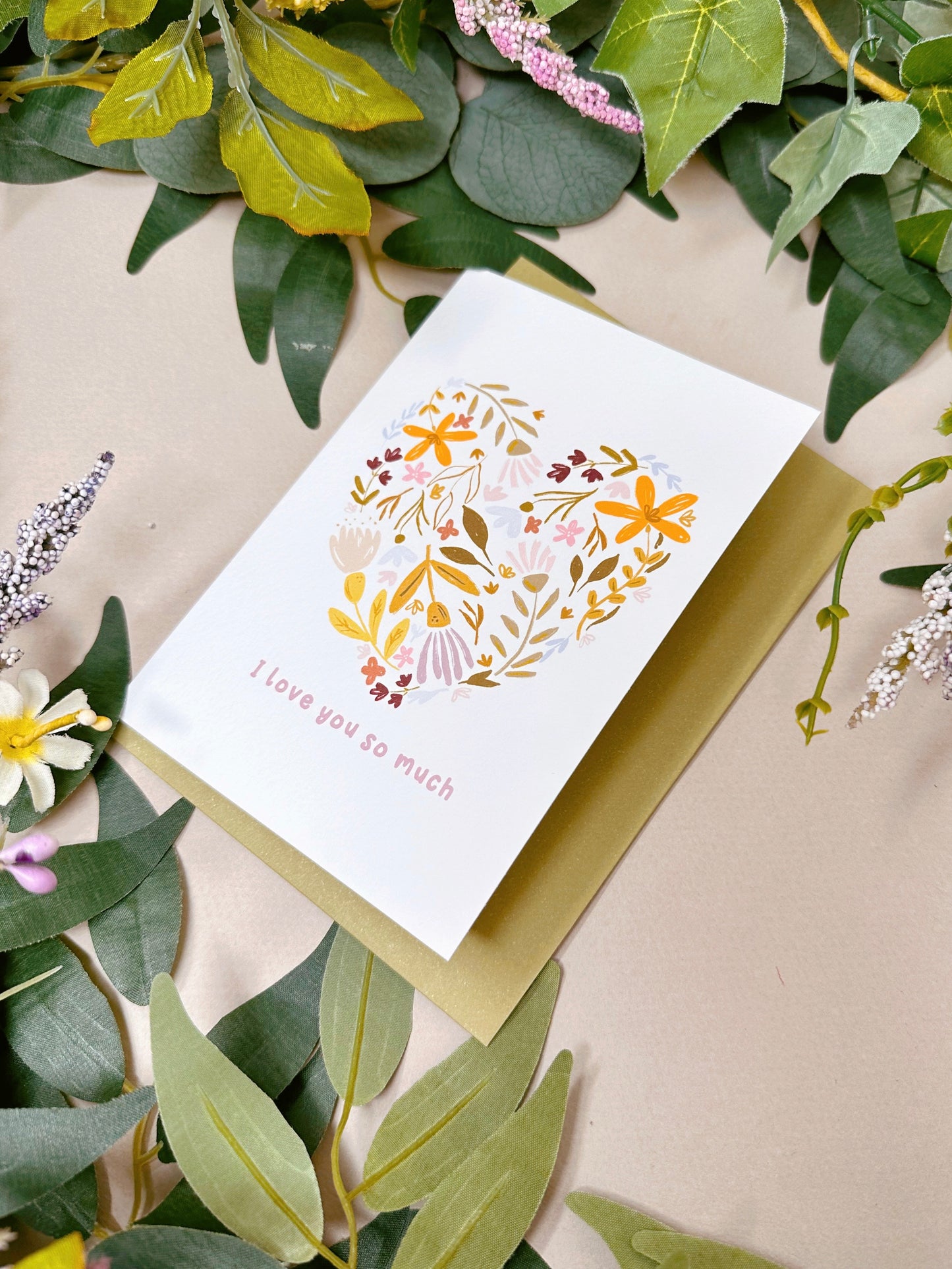 Floral Heart I Love You Card