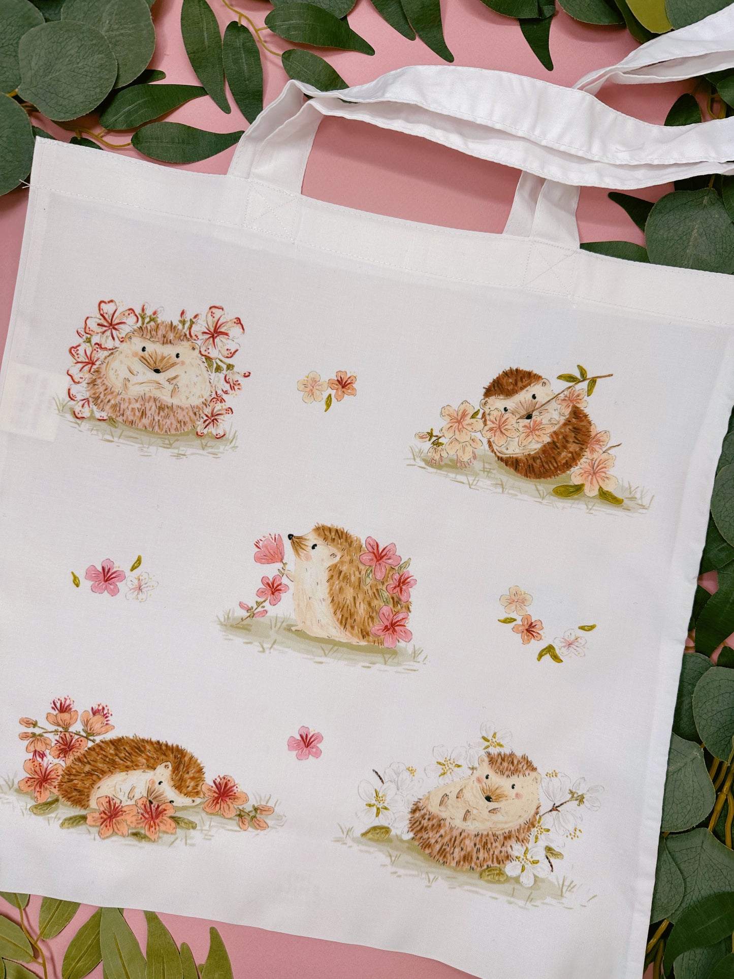 Sakura Hedgehogs Tote Bag