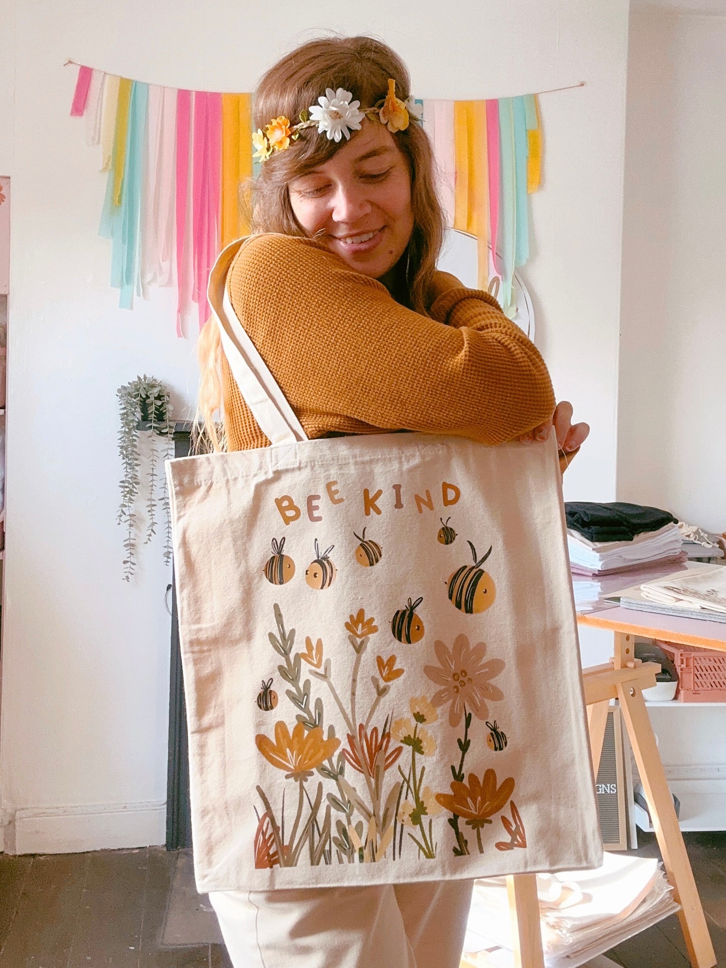 Autumnal Bee Giant Tote Bag