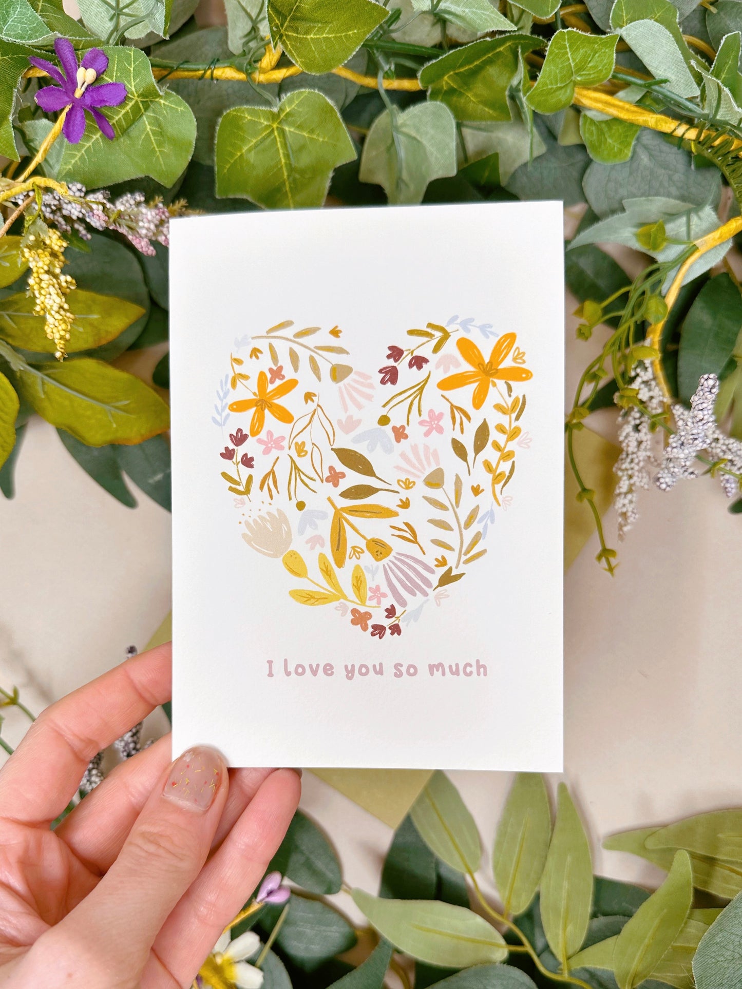 Floral Heart I Love You Card