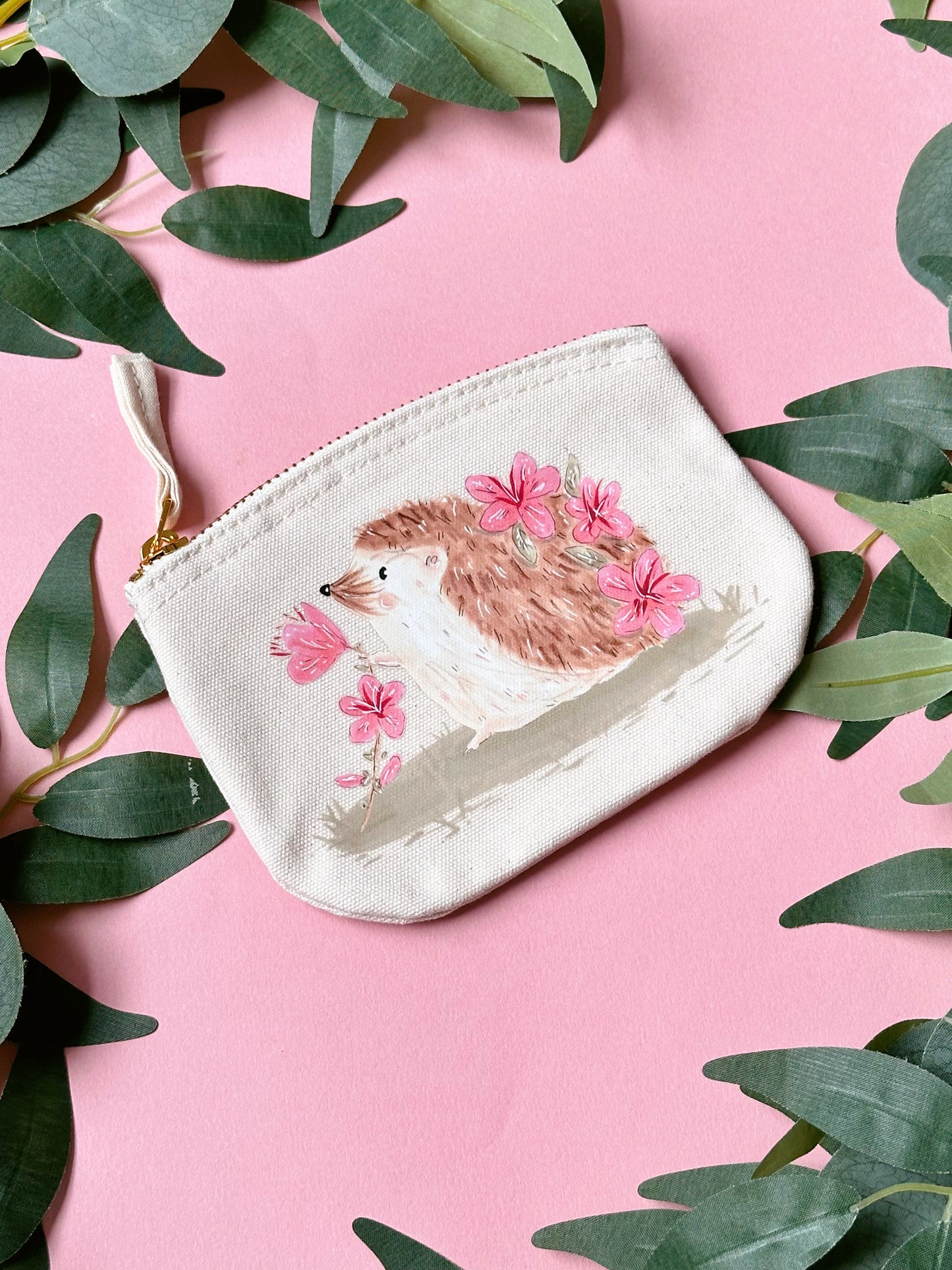 Pink Sakura Hedgehog Purse