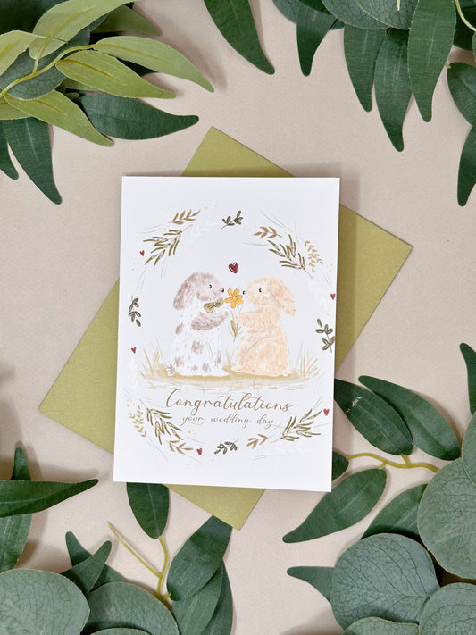 Rabbit wedding card