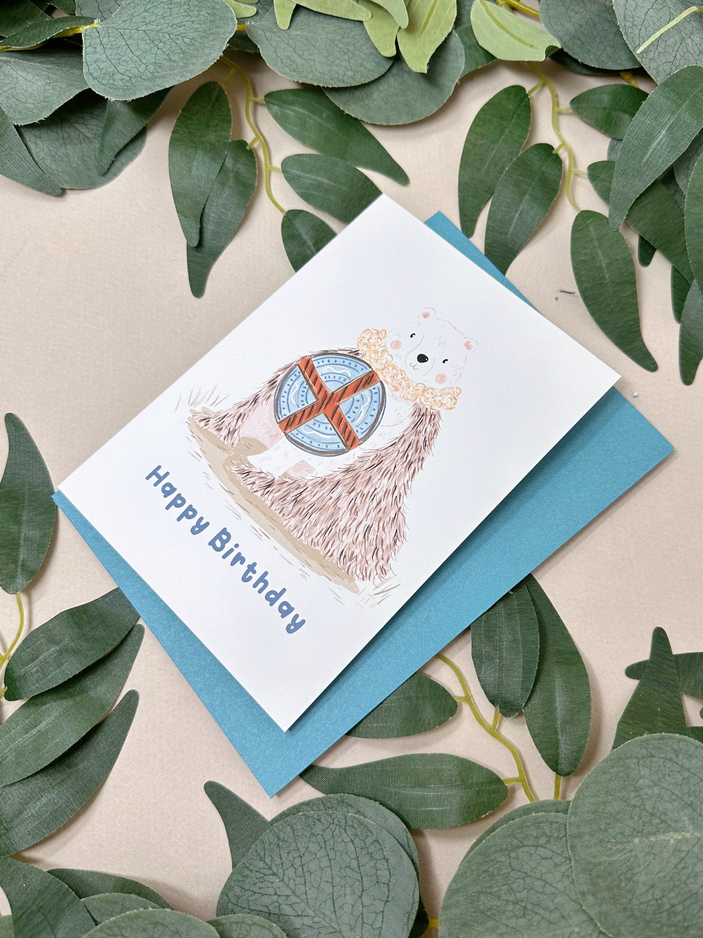 Warrior Polar Bear Birthday Card