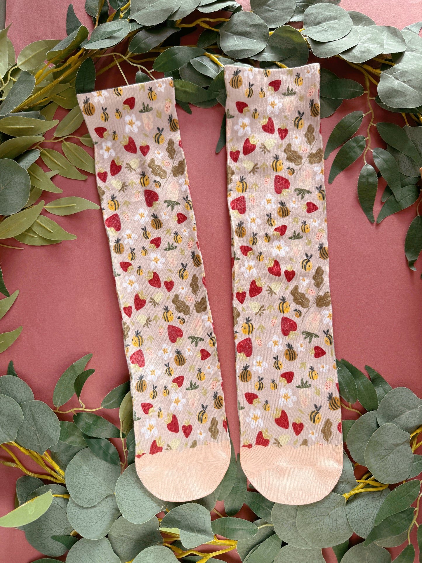 Strawberry Bee Sock