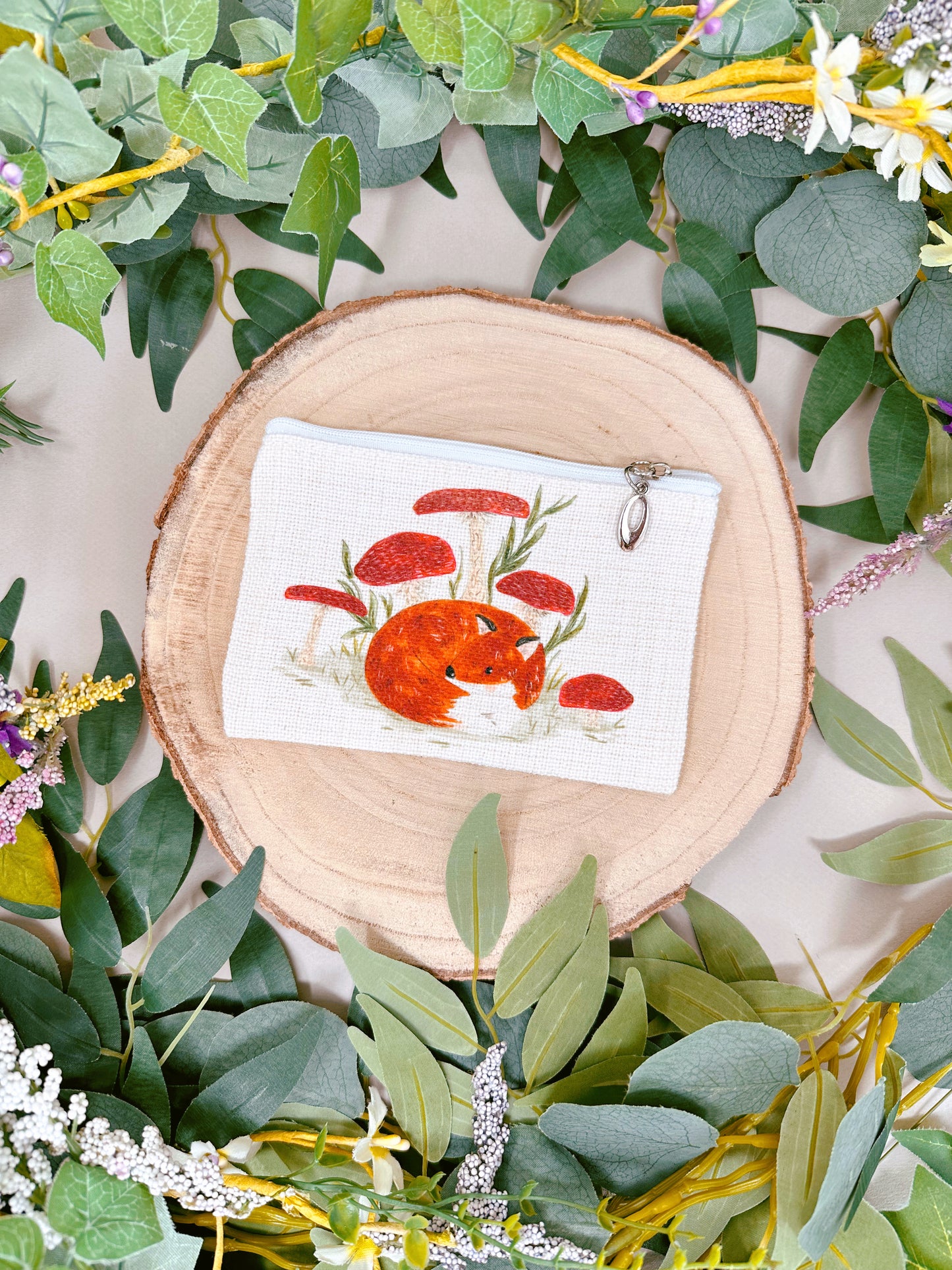 Mushroom Fox Zip Case