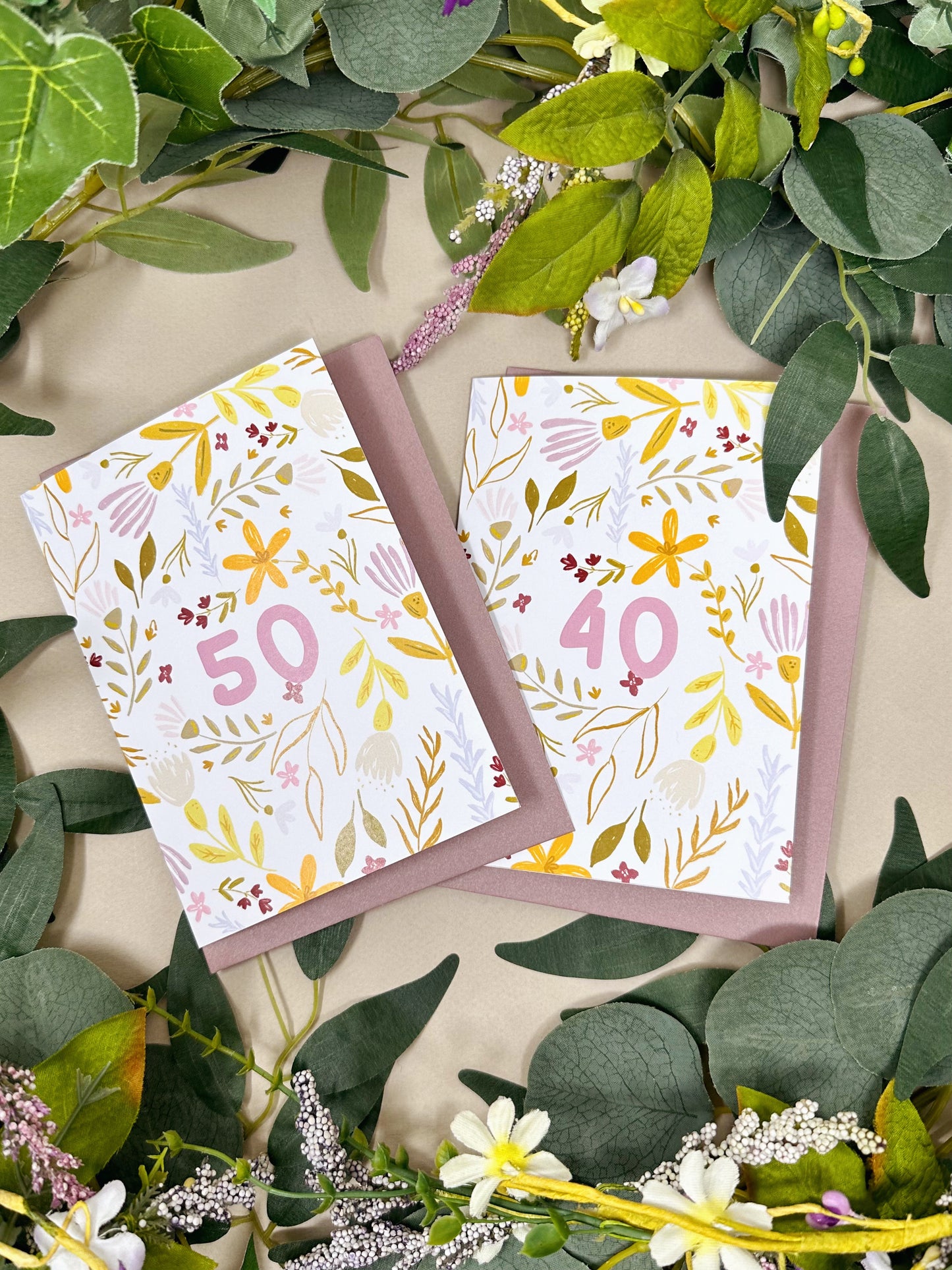 Floral Age Birthday Card