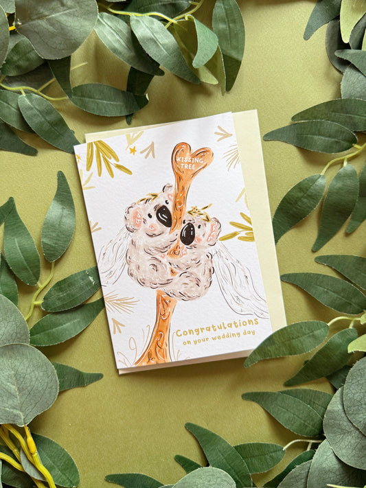 Mrs & Mrs koala wedding card