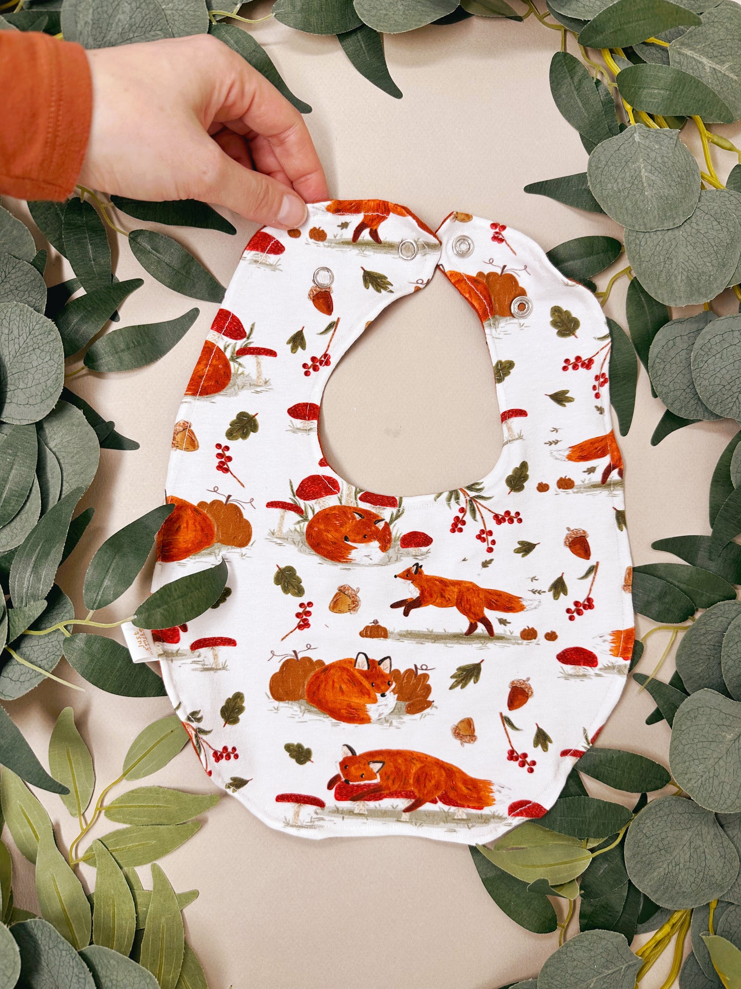 Autumnal Fox Bib - Rounded