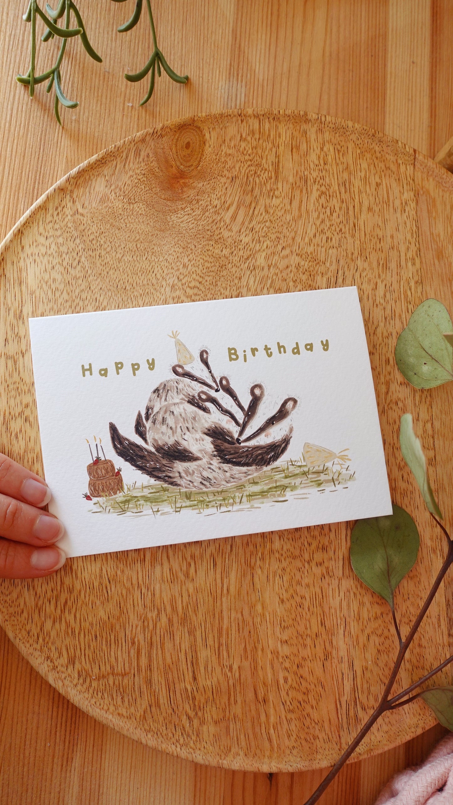 Badger Family Birthday Card