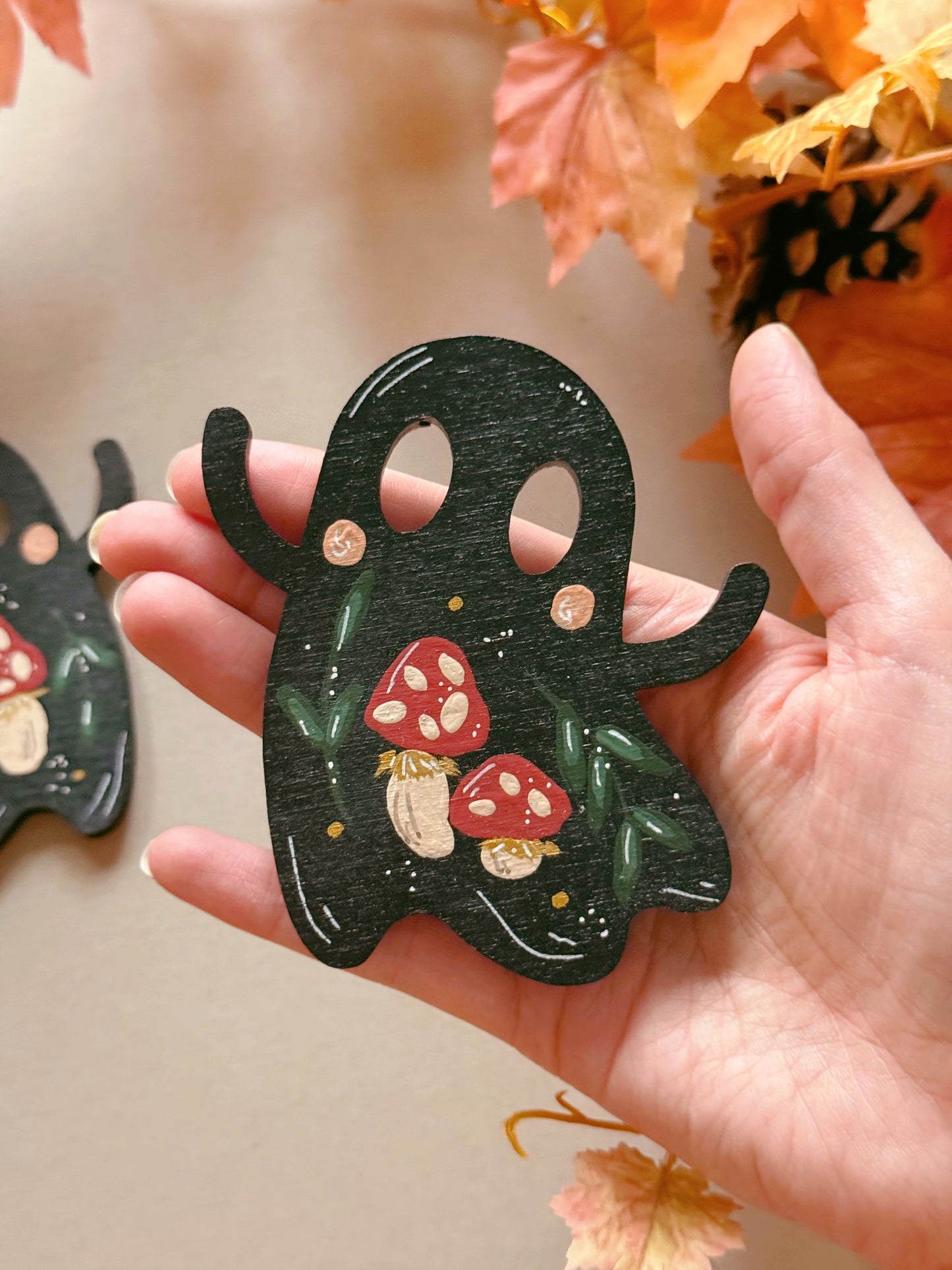 Wooden Ghost Decoration