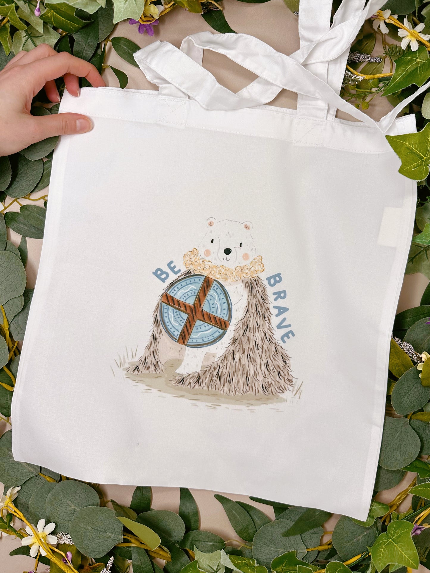 Be Brave Viking Bear Tote Bag