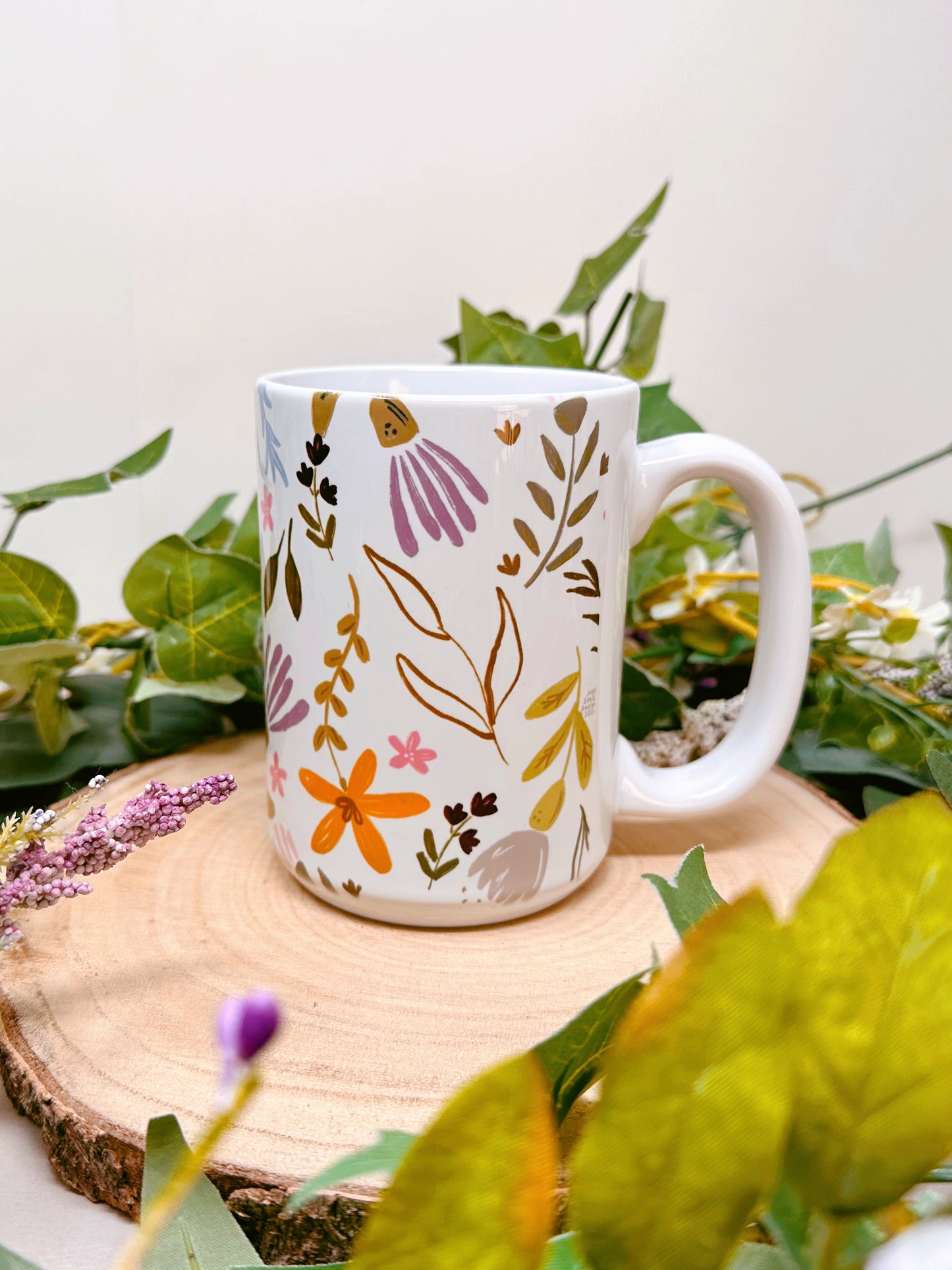 Fresh Flowers Tall Ceramic Mug