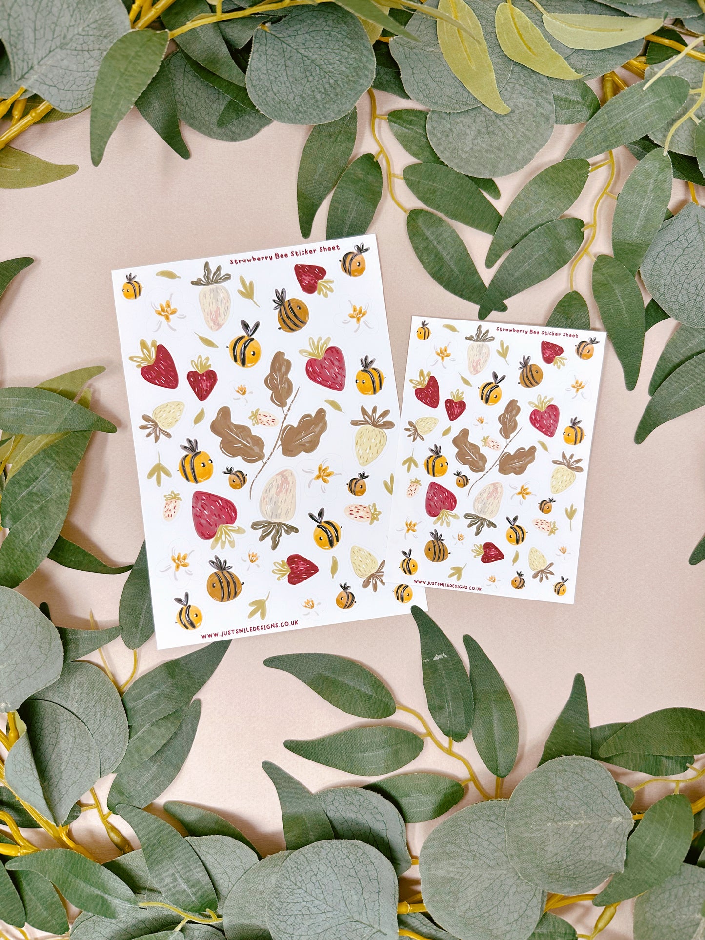 Strawberry Bee Sticker Sheet