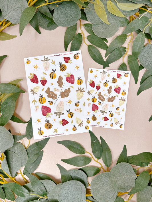 Strawberry bee sticker sheet