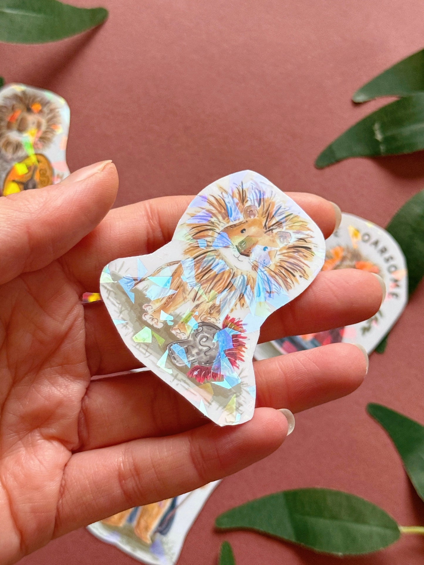 Warrior Lion Sticker - Holographic