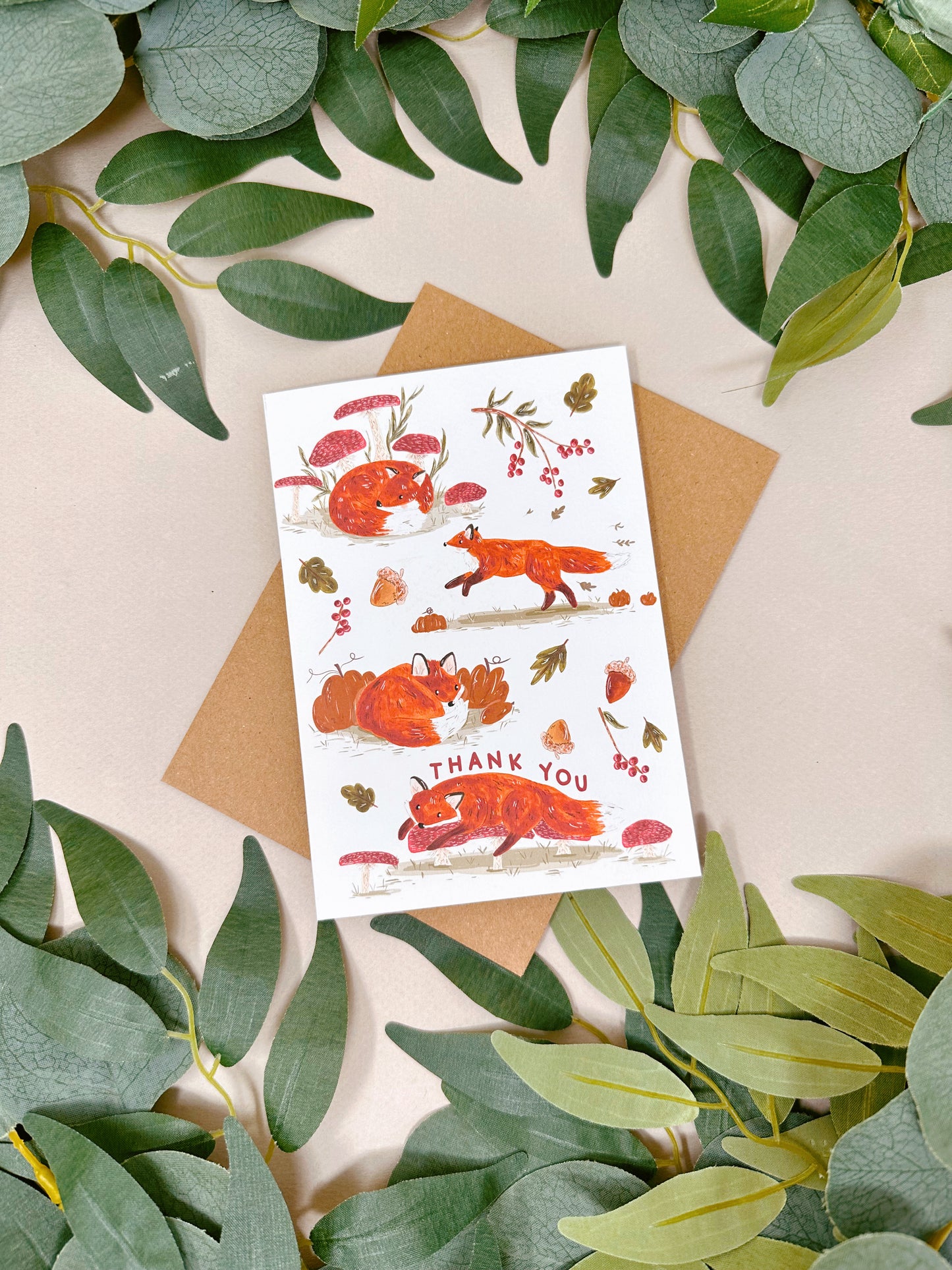 Autumn Fox Thank You Card