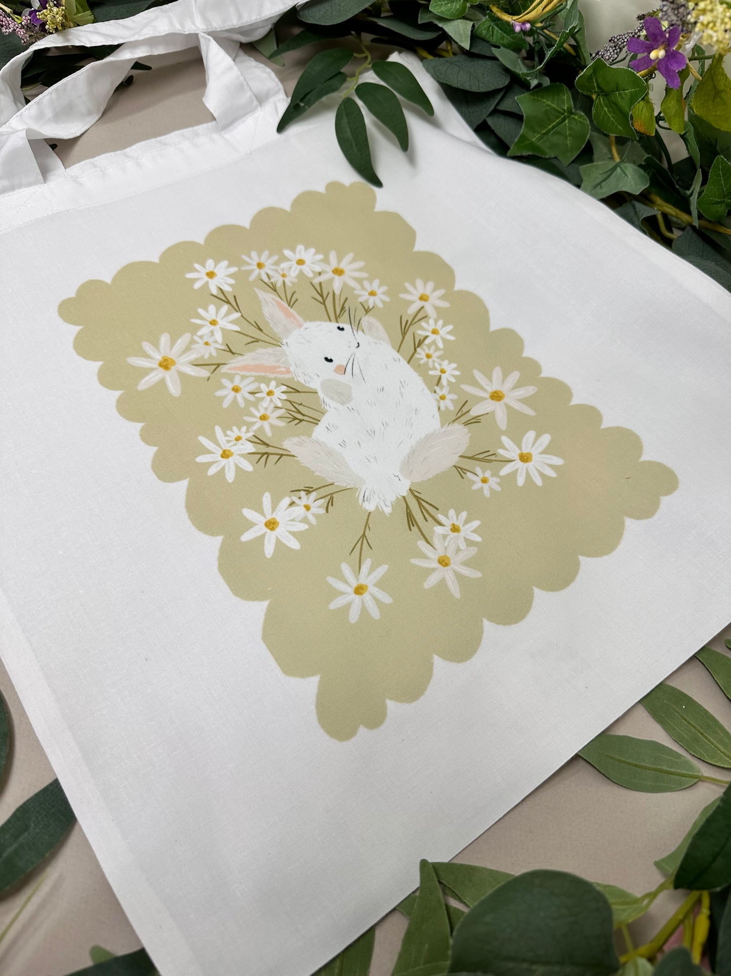 Daisy Rabbit Tote Bag