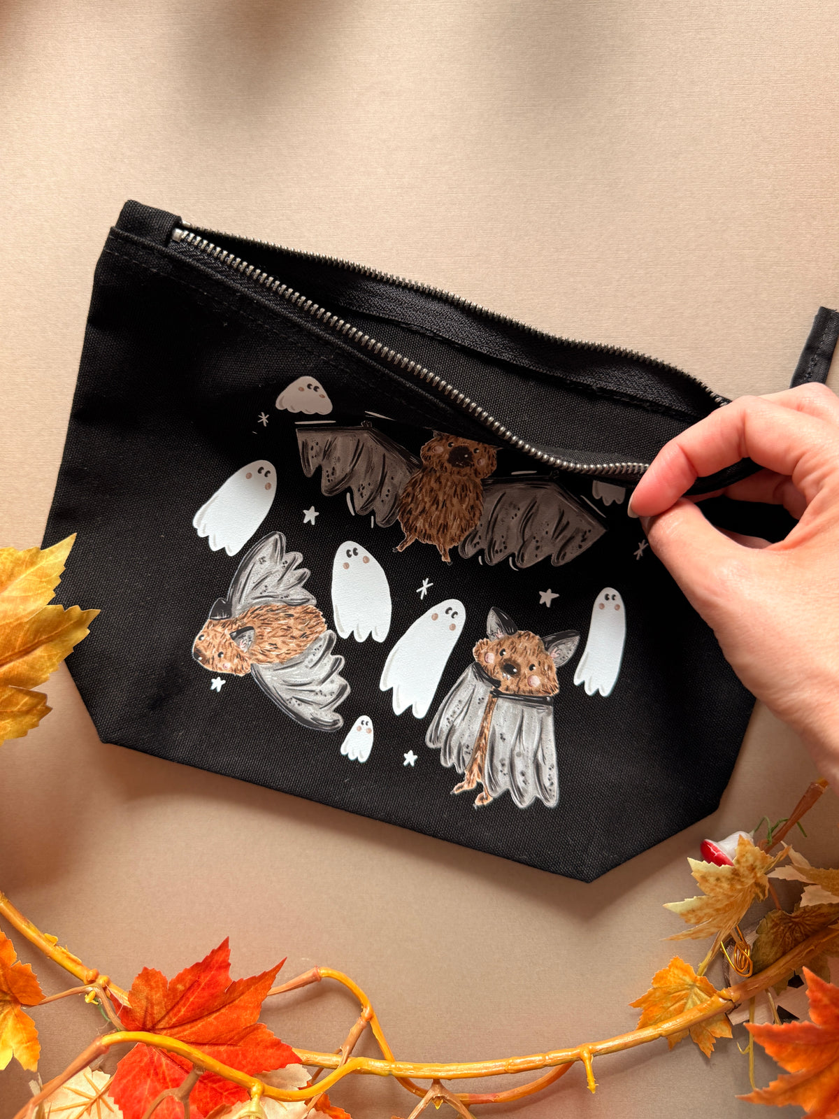 Bat ghost Zip Case