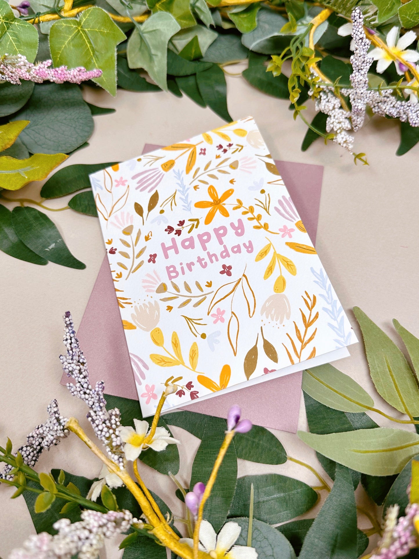 Floral Happy Birthday Card