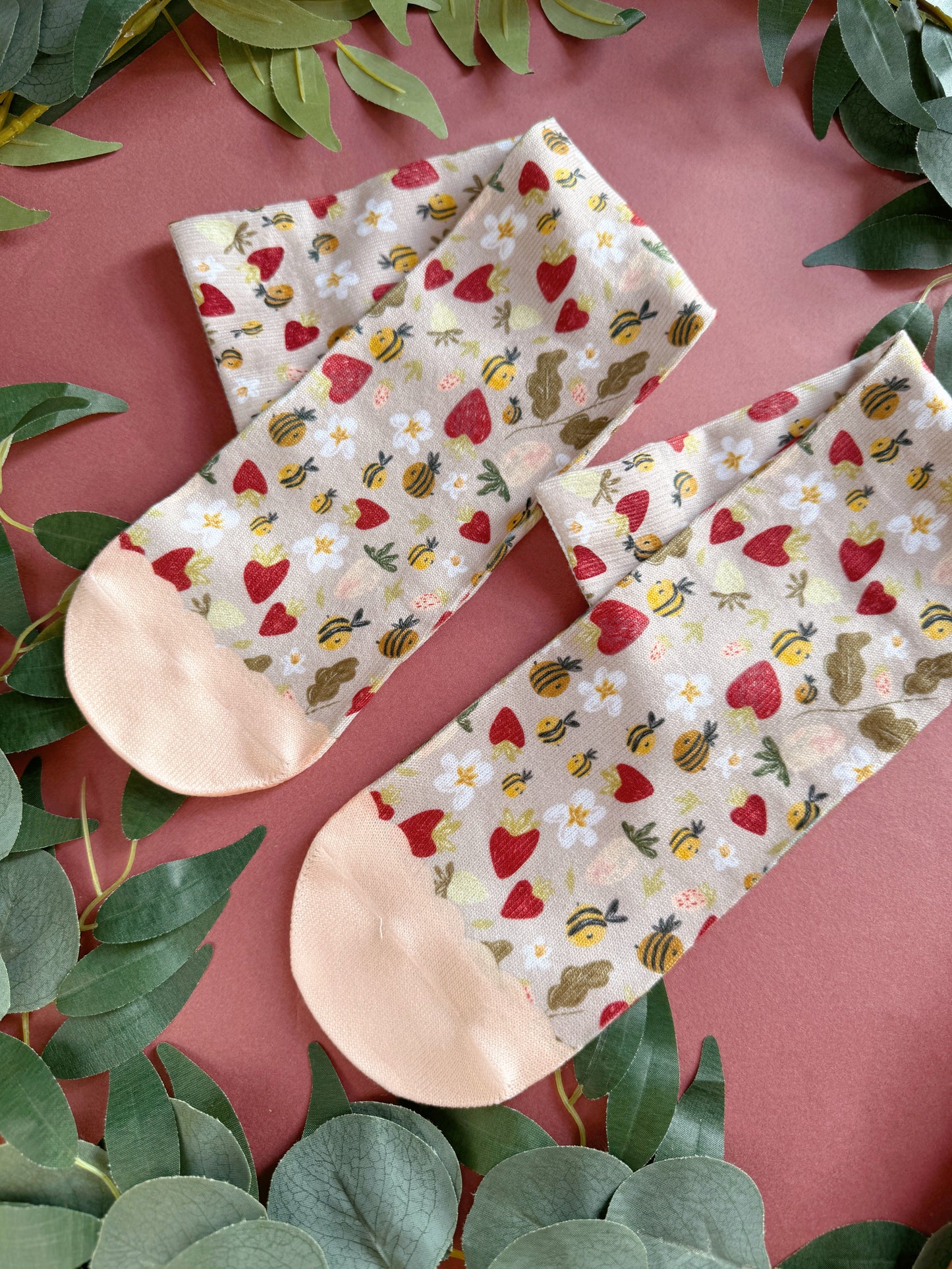 Strawberry Bee Sock