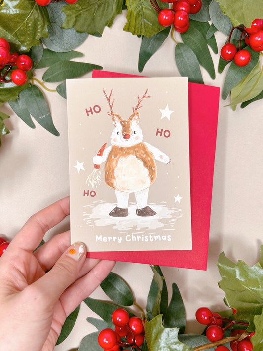Polar Bear Reindeer Christmas Card