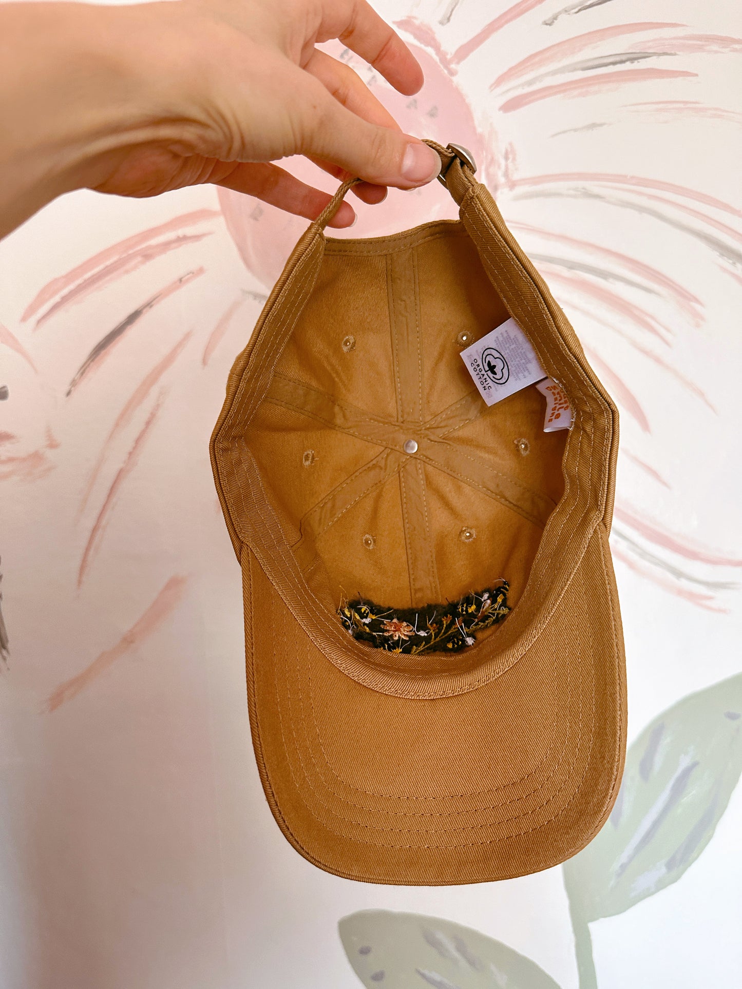 Floral Bee Embroidered Baseball Cap