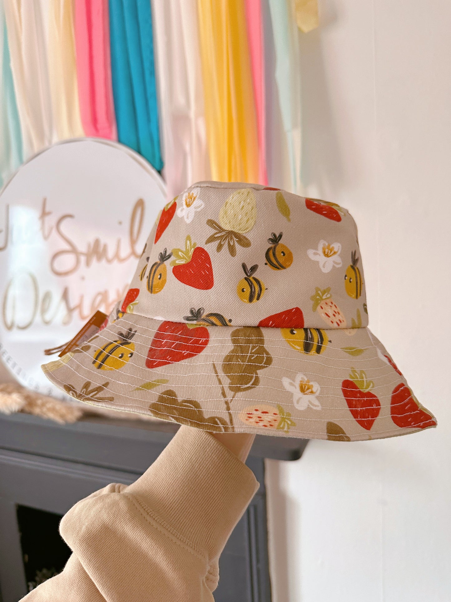 Strawberry Bee Bucket Hat - Adult & Child Sizing
